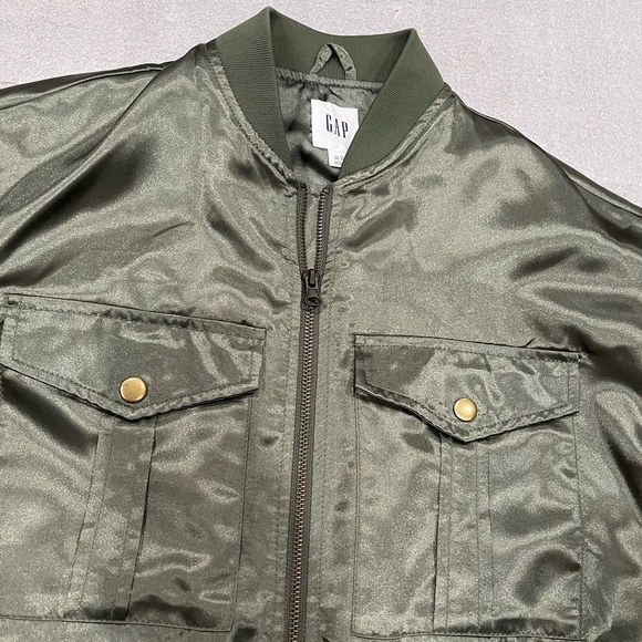 [XS]GAP Greenway Longline Satin Bomber Utility Jacket Women’s NWOT - Picture 5 of 11
